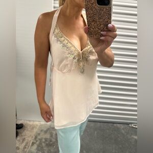 Lane Bryant elegant halter top blouse 14 New